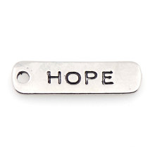 Fashion zinc alloy silver hope necklace charm charm,silver initials charm jewelry